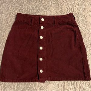 Maroon corduroy Pacsun skirt